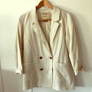 Anthropologie Cartonnier Ivory striped jacket